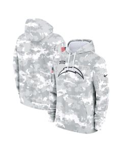 Youth Los Angeles Chargers White/Gray 2024 Salute To Service Pullover Hoodie (White Gray)