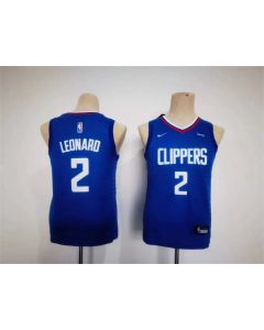 Youth Los Angeles Clippers #2 Kawhi Leonard Royal Stitched Basketball Jersey