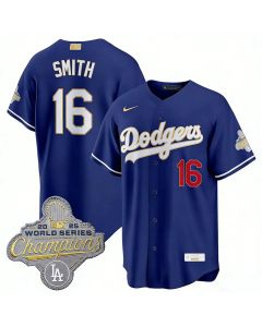 Youth Los Angeles Dodgers #16 Will Smith Royal 2026 Alternate Gold Collection Stadium Jersey (Gold Royal)