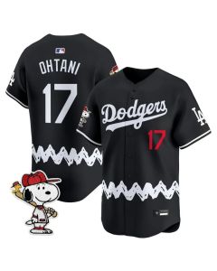 Youth Los Angeles Dodgers #17 Shohei Ohtani Black LAD x Peanuts 2026 Baseball Jersey (Black)