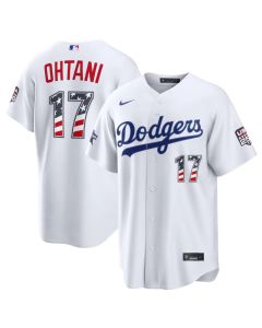 Youth Los Angeles Dodgers #17 Shohei Ohtani White 2026 All-Star Edition Stars & Stripes Stadium Jersey (White)