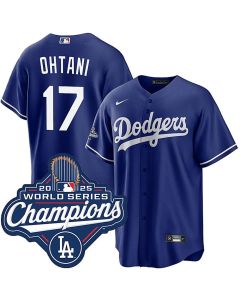 Youth Los Angeles Dodgers #17 Shohei Ohtani Royal 2025 World Series Champions Home Replica Jersey (Royal)