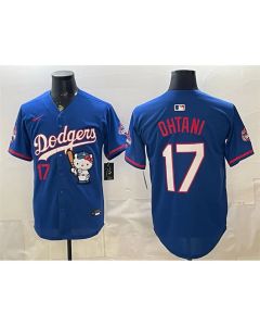 Youth Los Angeles Dodgers #17 Shohei Ohtani Royal Hello Kitty Night 2025 World Series Champions Patch Stitched Baseball Jersey (2025)