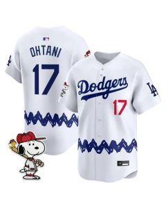 Youth Los Angeles Dodgers #17 Shohei Ohtani White LAD x Peanuts 2026 Baseball Jersey (White)