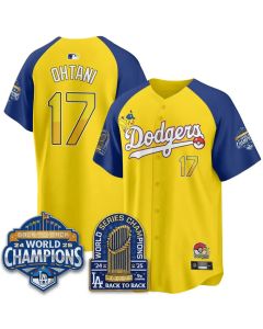 Youth Los Angeles Dodgers #17 Shohei Ohtani Yellow LAD x PKM 2026 Baseball Jersey (Yellow)