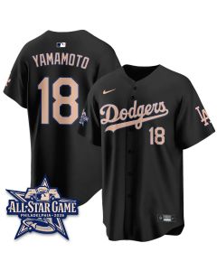 Youth Los Angeles Dodgers #18 Yoshinobu Yamamoto Black 2026 MLB All-Star Jersey (Black)
