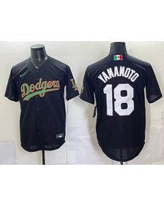 Youth Los Angeles Dodgers #18 Yoshinobu Yamamoto Black Mexico Jersey (Style 7)