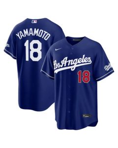 Youth Los Angeles Dodgers #18 Yoshinobu Yamamoto Nike Royal Alternate Stadium Jersey (Royal)