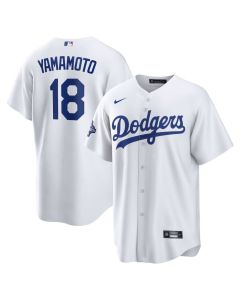 Youth Los Angeles Dodgers #18 Yoshinobu Yamamoto White 2025 World Series Champions Home Replica Jersey (White)