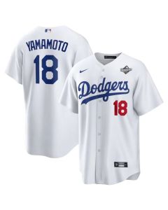 Youth Los Angeles Dodgers #18 Yoshinobu Yamamoto White 2025 World Series Home Limited Jersey (White)