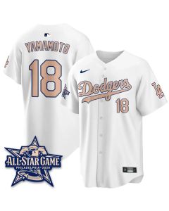 Youth Los Angeles Dodgers #18 Yoshinobu Yamamoto White 2026 MLB All-Star Jersey (White)