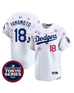 Youth Los Angeles Dodgers #18 Yoshinobu Yamamoto White Tokyo 2025 Cool Base Stitched Baseball Jersey (White)
