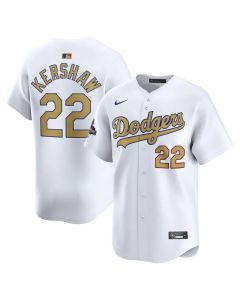 Youth Los Angeles Dodgers #22 Clayton Kershaw White 2025 Gold Collection Limited Jersey (White Gold)