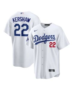 Youth Los Angeles Dodgers #22 Clayton Kershaw White Home 2025 World Series Champions Limited Jersey (White)