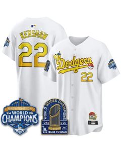 Youth Los Angeles Dodgers #22 Clayton Kershaw White LAD x PKM 2026 Baseball Jersey (White)