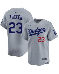 Youth Los Angeles Dodgers #23 Kyle Tucker Gray Home Stadium Jersey (Gray)