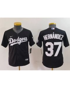 Youth Los Angeles Dodgers #37 Teoscar Hernandez Black Stitched Baseball Jersey (Black)