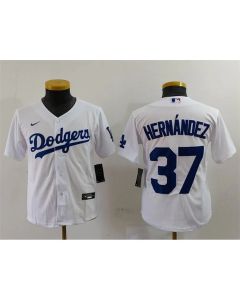 Youth Los Angeles Dodgers #37 Teoscar Hernandez White Stitched Baseball Jersey (White)