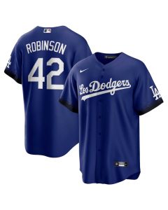 Youth Los Angeles Dodgers #42 Jackie Robinson Royal City Connect Replica Player Jersey (Royal)