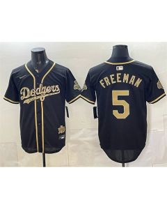 Youth Los Angeles Dodgers #5 Freddie Freeman Black Military Appreciation Game Day Stitched Baseball Jersey (Black)