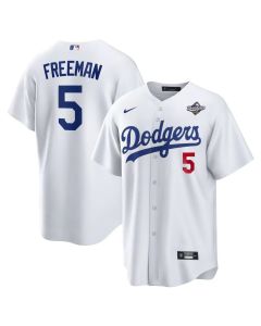 Youth Los Angeles Dodgers #5 Freddie Freeman White 2025 World Series Home Limited Jersey (White)