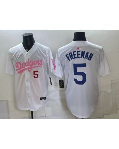 Youth Los Angeles Dodgers #5 Freddie Freeman White Cool Base Stitched Baseball Jersey (Style 5)