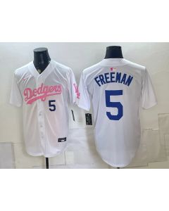 Youth Los Angeles Dodgers #5 Freddie Freeman White Cool Base Stitched Baseball Jersey (Style 6)
