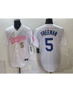Youth Los Angeles Dodgers #5 Freddie Freeman White Cool Base Stitched Baseball Jersey (Style 7)
