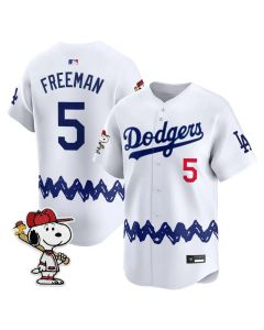 Youth Los Angeles Dodgers #5 Freddie Freeman White LAD x Peanuts 2026 Baseball Jersey (White)