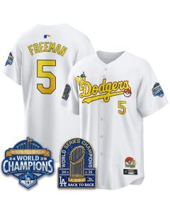 Youth Los Angeles Dodgers #5 Freddie Freeman White LAD x PKM 2026 Baseball Jersey (White)