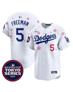 Youth Los Angeles Dodgers #5 Freddie Freeman White Tokyo 2025 Cool Base Stitched Baseball Jersey (White)