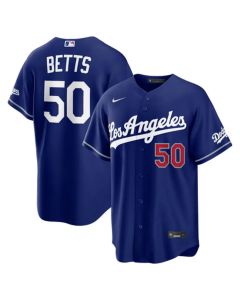 Youth Los Angeles Dodgers #50 Mookie Betts Nike Royal Alternate Stadium Jersey (Royal)
