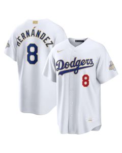 Youth Los Angeles Dodgers #8 Enrique Hernandez Nike White 2026 Gold Collection Stadium Jersey (White Gold)