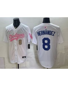 Youth Los Angeles Dodgers #8 Enrique Hernandez White Cool Base Stitched Baseball Jersey (Style 6)