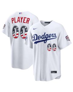 Youth Los Angeles Dodgers White 2026 All-Star Edition Stars & Stripes Stadium Custom Jersey (White)