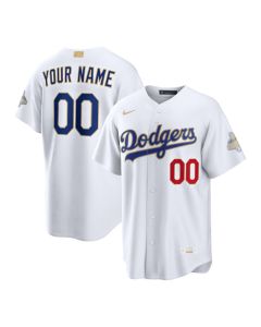 Youth Los Angeles Dodgers Nike White 2026 Gold Collection Authentic Custom Jersey (White Gold)