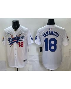 Youth Los Angeles Dodgers x One Piece #18 Yoshinobu Yamamoto White Vapor Premier Limited Stitched Baseball Jersey (White)