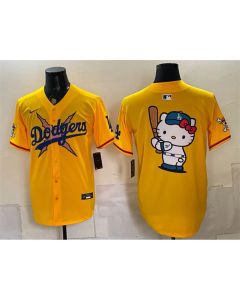 Youth Los Angeles Dodgers x One Piece Team Big Logo Yellow Vapor Premier Limited Baseball Jersey (Yellow)