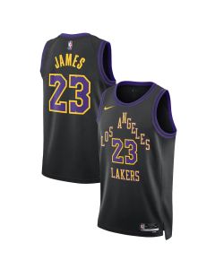 Youth Los Angeles Lakers #23 LeBron James Black 2025/26 City Edition Swingman Jersey (Black)