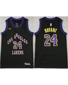 Youth Los Angeles Lakers #24 Kobe Bryant Black City Edition Stitched Basketball Jersey