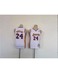 Youth Los Angeles Lakers #24 Kobe Bryant White Stitched Basketball Jersey (White)