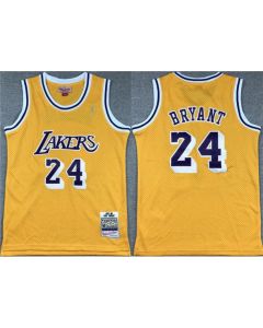 Youth Los Angeles Lakers #24 Kobe Bryant Yellow Stitched Basketball Jersey (Yellow)