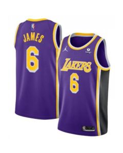 Youth Los Angeles Lakers #6 LeBron James Purple 75th Anniversary City Edition Stitched Basketball Jersey
