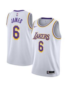 Youth Los Angeles Lakers #6 LeBron James White 2021/22 Association Edition Swingman Jersey (White)