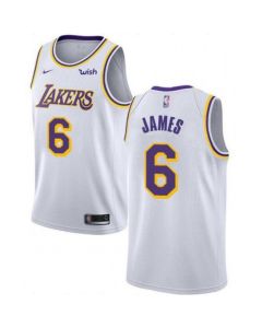 Youth Los Angeles Lakers #6 LeBron James White Stitched Basketball Jersey (White)