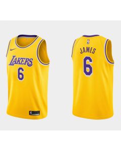 Youth Los Angeles Lakers #6 LeBron James Yellow Stitched Basketball Jersey