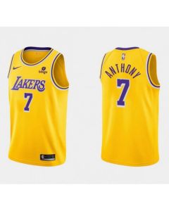 Youth Los Angeles Lakers #7 Carmelo Anthony "bibigo" Yellow Stitched Basketball Jersey