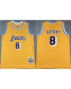 Youth Los Angeles Lakers #8 Kobe Bryant Yellow Stitched Basketball Jersey (Style 2)