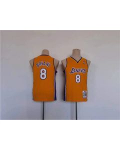 Youth Los Angeles Lakers #8 Kobe Bryant Yellow Stitched Basketball Jersey (Yellow)