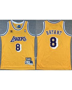 Youth Los Angeles Lakers #8 Kobe Bryant Yellow Stitched Basketball Jersey